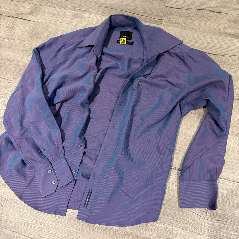 Provogue Purple iridescent Men's Dress Shirt Size Large
